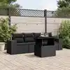 Image de vidaXL Salon de jardin 5 pcs avec coussins noir résine tressée