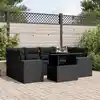Image de vidaXL Salon de jardin 7 pcs avec coussins noir résine tressée