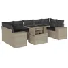 Image de vidaXL Salon de Jardin 8 pcs avec Coussins Gris Clair résine tressée