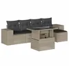 Image de vidaXL Salon de Jardin 6 pcs avec Coussins Gris Clair résine tressée