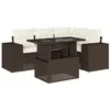 Image de vidaXL Salon de Jardin avec Coussins 5 pcs Marron résine tressée