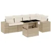 Image de vidaXL Salon de Jardin avec Coussins 6 pcs Beige résine tressée