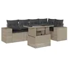 Image de vidaXL Salon de Jardin 6 pcs avec Coussins Gris Clair résine tressée