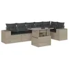 Image de vidaXL Salon de Jardin avec Coussins 7 pcs Gris Clair résine tressée