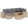 Image de vidaXL Salon de Jardin avec Coussins 7 pcs Beige résine tressée