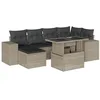 Image de vidaXL Salon de Jardin avec Coussins 7 pcs Gris Clair résine tressée