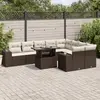 Image de vidaXL Salon de jardin 10 pcs avec coussins marron résine tressée