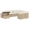 Image de vidaXL Salon de Jardin avec Coussins 10 pcs Beige résine tressée