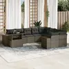 Image de vidaXL Salon de jardin avec coussins 10 pcs gris résine tressée