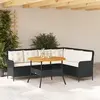 Image de vidaXL Canapés de jardin 2 pcs avec coussins Noir Résine tressée