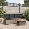 Image de vidaXL Salon de jardin 3 pcs avec coussins Gris Résine tressée