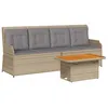 Image de vidaXL Salon de Jardin avec Coussins 3 pcs Beige résine tressée, Ensemble de canapé de Jardin, Ensemble de Salon de Jardin, Ensemble de canapé en résine tressée
