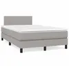 Image de vidaXL Sommier à lattes de lit et matelas gris clair 120x190 cm tissu