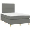 Image de vidaXL Sommier à Lattes de Lit avec Matelas, Lit Rembourré, Lit Double, Lit Adulte de Chambre à Coucher Intérieur, Moderne, Gris Foncé 120x190cm Tissu