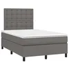 Image de vidaXL Sommier à Lattes de lit avec Matelas Gris 120x190 cm Similicuir