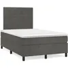 Image de vidaXL Sommier à lattes de lit et matelas gris foncé 120x190cm velours