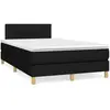 Image de vidaXL Sommier à lattes de lit matelas et LED noir 120x190 cm tissu