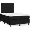Image de vidaXL Sommier à lattes de lit matelas et LED noir 120x190 cm tissu