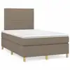 Image de vidaXL Sommier à lattes de lit matelas et LED taupe 120x190 cm tissu