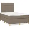 Image de vidaXL Sommier à lattes de lit matelas et LED taupe 120x190 cm tissu