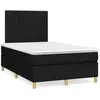 Image de vidaXL Sommier à lattes de lit matelas et LED noir 120x190 cm tissu