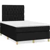 Image de vidaXL Sommier à lattes de lit matelas et LED noir 120x190 cm tissu