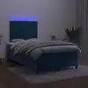 Image de vidaXL Sommier à lattes de lit avec matelas LED bleu foncé 120x190 cm
