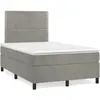 Image de vidaXL Sommier à lattes de lit avec matelas LED gris clair 120x190 cm