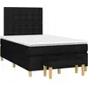 Image de vidaXL Sommier à lattes de lit avec matelas noir 120x190 cm tissu