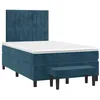 Image de vidaXL Sommier à Lattes de lit et Matelas Bleu foncé 120x190cm Velours