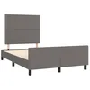 Image de vidaXL Cadre de Lit avec Tête de Lit, Lit Rembourré, Lit Double, Lit Adulte de Chambre à Coucher Intérieur, Moderne, Gris 120x190 cm Similicuir