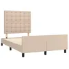 Image de vidaXL Cadre de Lit avec Tête de Lit, Lit Rembourré, Lit Double, Lit Adulte de Chambre à Coucher Intérieur, Moderne, Cappuccino 120x190 cm Similicuir