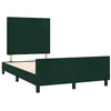 Image de vidaXL Cadre de Lit avec Tête de Lit, Lit Rembourré, Lit Double, Lit Adulte de Chambre à Coucher Intérieur, Moderne, Vert Foncé 120x190 cm Velours