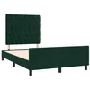 Image de vidaXL Cadre de Lit avec Tête de Lit, Lit Rembourré, Lit Double, Lit Adulte de Chambre à Coucher Intérieur, Moderne, Vert Foncé 120x190 cm Velours