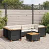 Image de vidaXL Salon de jardin 7 pcs avec coussins noir résine tressée