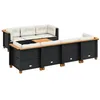 Image de vidaXL Salon de Jardin 8 pcs avec Coussins Noir résine tressée
