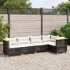Image de vidaXL Salon de jardin 5 pcs avec coussins noir résine tressée