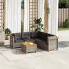 Image de vidaXL Salon de jardin 6 pcs avec coussins gris résine tressée