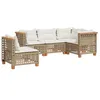 Image de vidaXL Salon de Jardin avec Coussins 5 pcs Beige résine tressée
