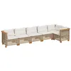 Image de vidaXL Salon de Jardin avec Coussins 6 pcs Beige résine tressée