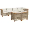 Image de vidaXL Salon de Jardin avec Coussins 7 pcs Beige résine tressée