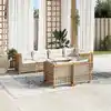 Image de vidaXL Salon de jardin avec coussins 7 pcs beige résine tressée