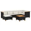 Image de vidaXL Salon de Jardin 7 pcs avec Coussins Noir résine tressée