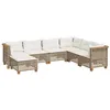 Image de vidaXL Salon de Jardin avec Coussins 7 pcs Beige résine tressée