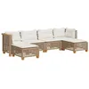 Image de vidaXL Salon de Jardin avec Coussins 6 pcs Beige résine tressée