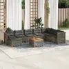 Image de vidaXL Salon de jardin 9 pcs avec coussins gris résine tressée