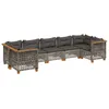 Image de vidaXL Salon de Jardin avec Coussins 7 pcs Gris résine tressée