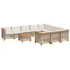 Image de vidaXL Salon de Jardin 11 pcs avec Coussins Beige résine tressée