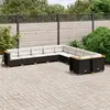 Image de vidaXL Salon de jardin 10 pcs avec coussins noir résine tressée