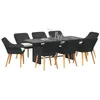 Image de vidaXL Ensemble de Salle à Manger pour Jardin 9 pcs Noir polyrotin, Ensemble de Repas Moderne en Rattan pour Jardin et terrasse, mobilier extérieur, Groupe Contemporain, résistant aux intempéries
